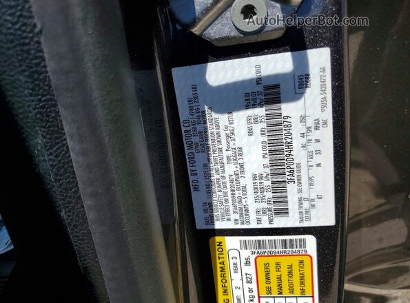 3FA6P0D94HR204879 2017 FORD FUSION Gray Вид підкапотного простору