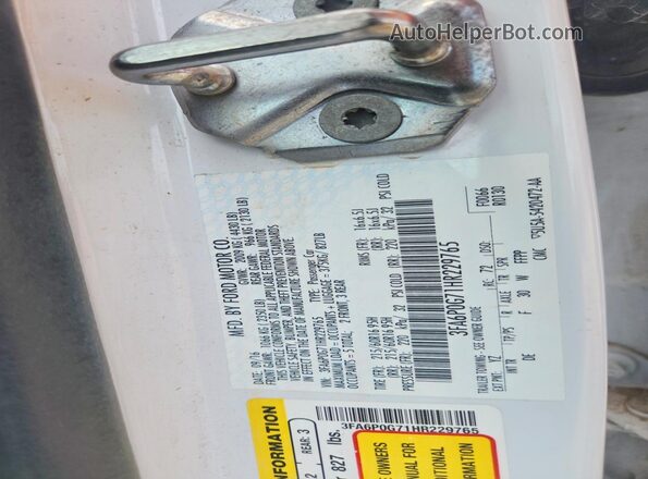 3FA6P0G71HR229765 2017 FORD FUSION Белый 