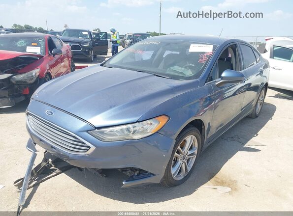 3FA6P0H74JR109639 2018 FORD FUSION Blue Առջևի ձախ երեք քառորդ տեսարան