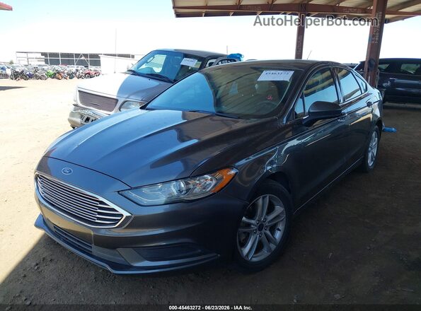 3FA6P0H74JR178332 2018 FORD FUSION Серый Передняя левая четверть