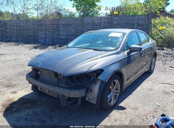 3FA6P0H76JR106080 2018 FORD FUSION Gray Vista tres cuartos delantera izquierda