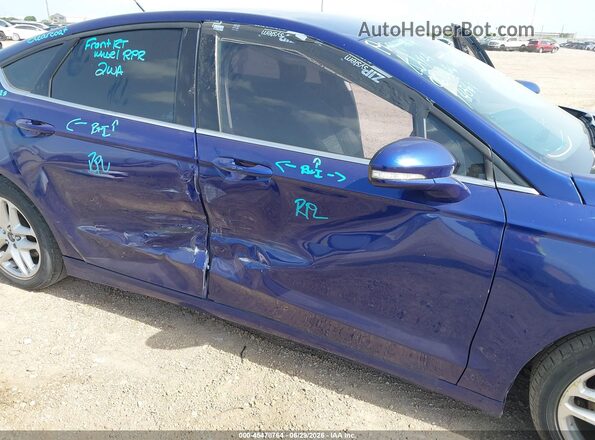3FA6P0H78GR393544 2016 FORD FUSION Blue Вид спереду