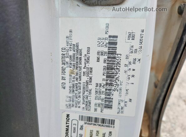 3FA6P0H79GR200513 2016 FORD FUSION White 