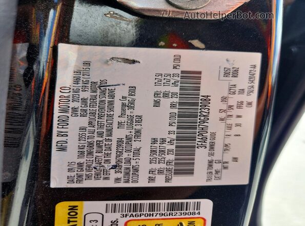 3FA6P0H79GR239084 2016 FORD FUSION Black Engine compartment view