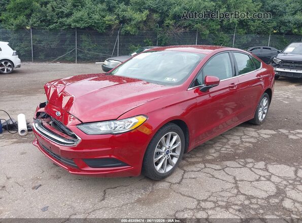 3FA6P0H79HR363129 2017 FORD FUSION Red Առջևի ձախ երեք քառորդ տեսարան