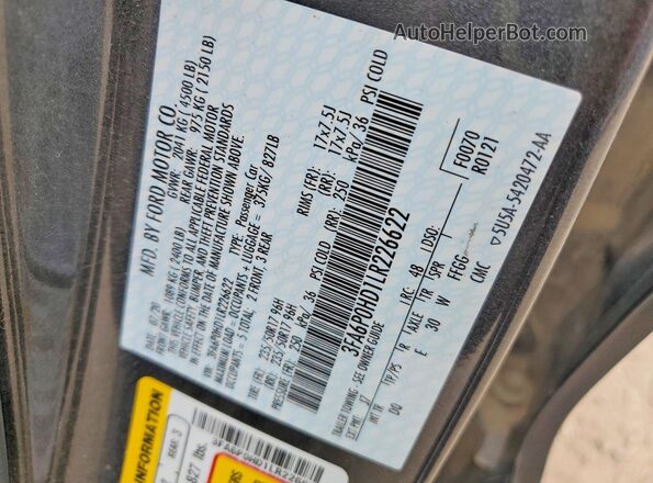 3FA6P0HD1LR226622 2020 FORD FUSION Gray 