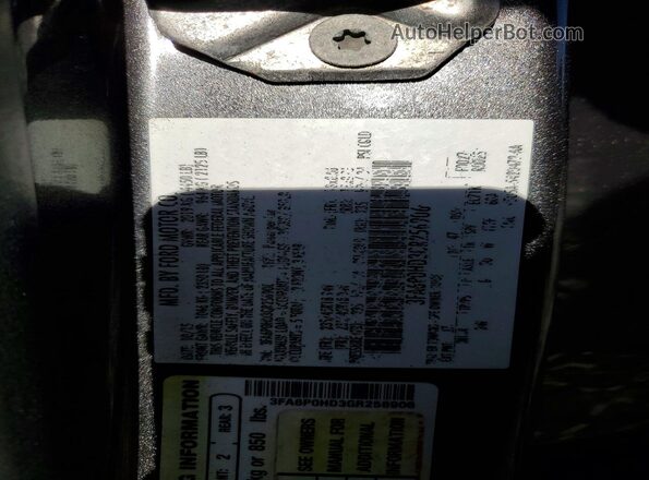 3FA6P0HD3GR256906 2016 FORD FUSION Black 