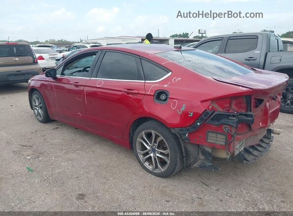 3FA6P0HD3HR304213 2017 FORD FUSION Red Rear left