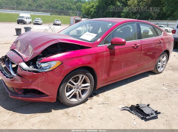 3FA6P0HD3JR148535 2018 FORD FUSION Red Передня ліва чверть