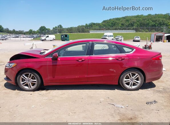 3FA6P0HD3JR148535 2018 FORD FUSION Red Вид задньої частини салону