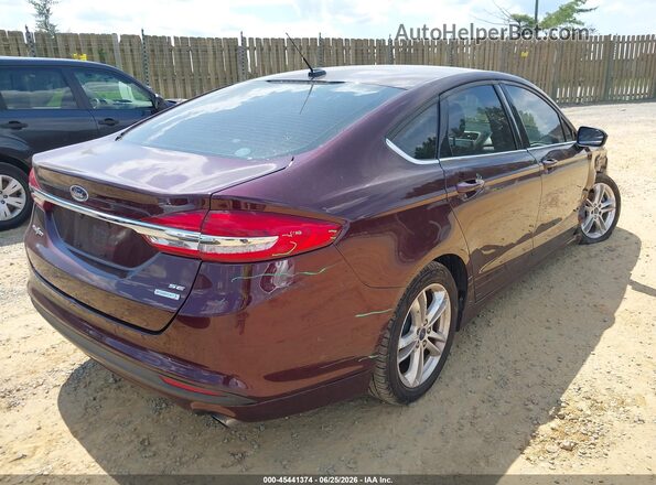 3FA6P0HD3JR166761 2018 FORD FUSION Бордовый Задняя правая четверть