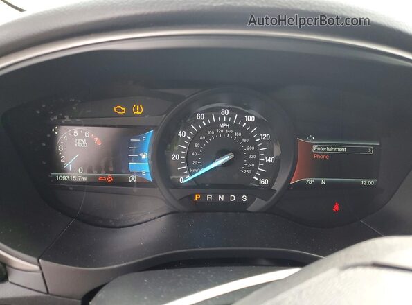 3FA6P0HD3JR185553 2018 FORD FUSION White Вид щитка приладів