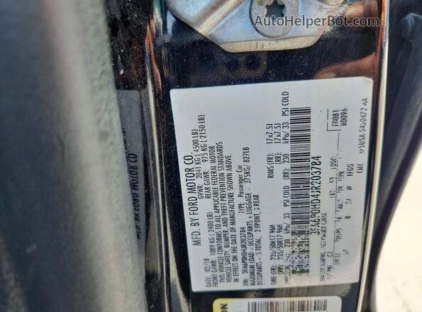 3FA6P0HD4JR203784 2018 FORD FUSION Black Engine compartment view