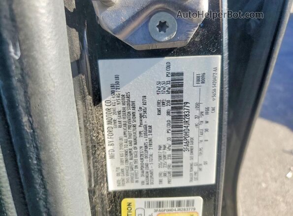 3FA6P0HD4JR283779 2018 FORD FUSION Black Շարժիչի բաժամունքի տեսք