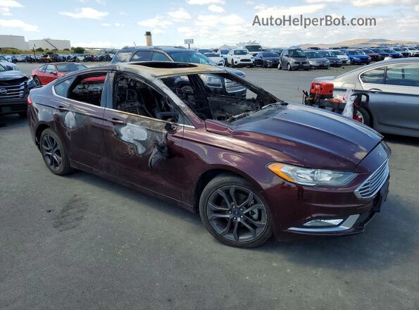 3FA6P0HD5JR205124 2018 FORD FUSION Бордовый Передняя правая четверть