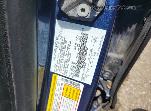 3FA6P0HD6JR198118 2018 FORD FUSION Blue 