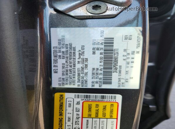 3FA6P0HD8HR123771 2017 FORD FUSION Gray Engine compartment view