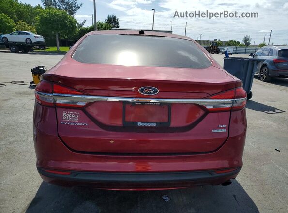 3FA6P0HD8JR284787 2018 FORD FUSION Red Вид ззаду