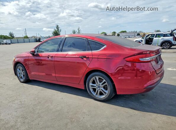 3FA6P0HD8JR284787 2018 FORD FUSION Red Задня ліва чверть