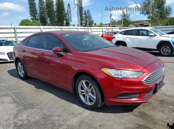 3FA6P0HD8JR284787 2018 FORD FUSION Red Передня права чверть