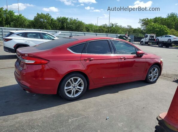 3FA6P0HD8JR284787 2018 FORD FUSION Red Задня права чверть