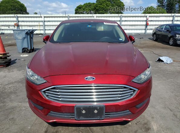3FA6P0HD8JR284787 2018 FORD FUSION Red Вид спереду