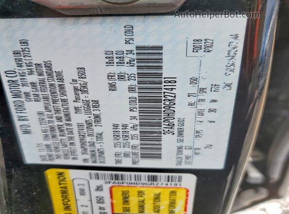 3FA6P0HD9GR274181 2016 FORD FUSION Черный Вид подкапотного пространства