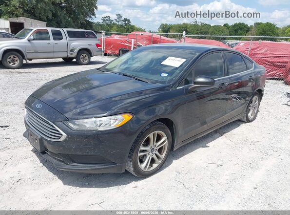 3FA6P0HD9JR260160 2018 FORD FUSION Black წინა მარცხენა ხედი სამი მეოთხედიდან