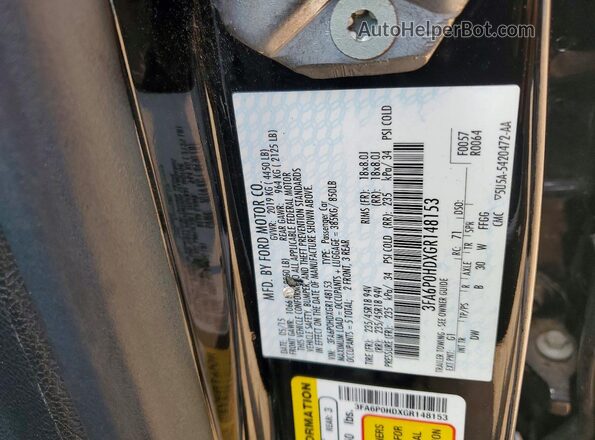 3FA6P0HDXGR148153 2016 FORD FUSION Black Engine compartment view