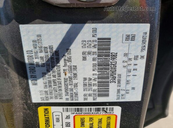 3FA6P0HDXGR279082 2016 FORD FUSION Gray Շարժիչի բաժամունքի տեսք