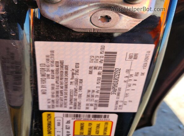 3FA6P0HDXJR232352 2018 FORD FUSION Black 