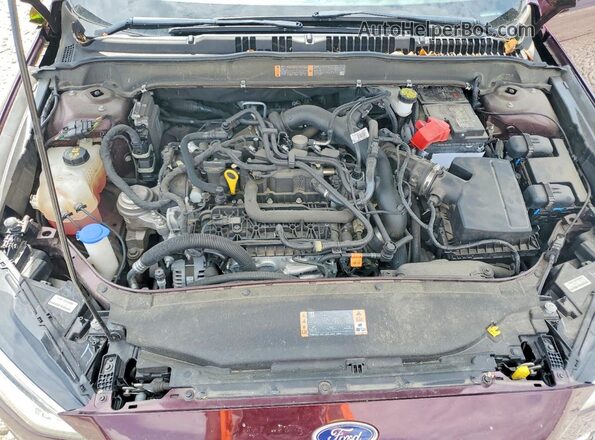 3FA6P0HDXJR252567 2018 FORD FUSION Maroon Вид задньої частини салону