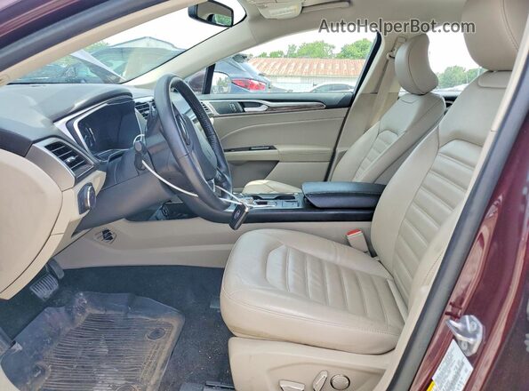 3FA6P0HDXJR252567 2018 FORD FUSION Maroon Вид салону спереду