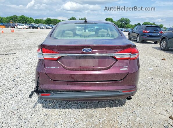 3FA6P0HDXJR252567 2018 FORD FUSION Maroon Вид ззаду