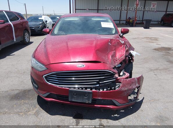 3FA6P0HDXKR164586 2019 FORD FUSION Maroon Instrument cluster view