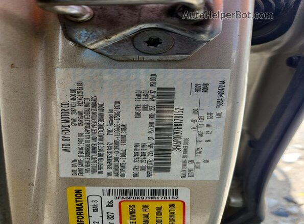 3FA6P0K97HR178152 2017 FORD FUSION Tan Engine compartment view