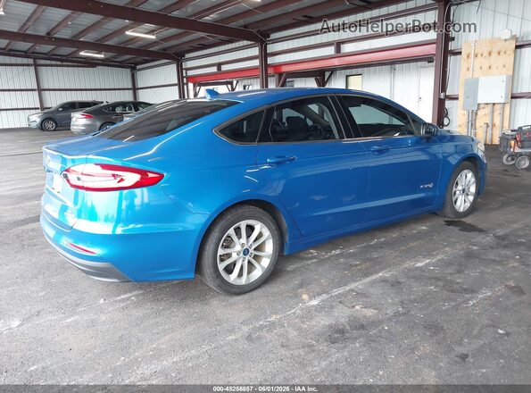 3FA6P0LU0KR149487 2019 FORD FUSION HYBRID Blue Trasero derecho