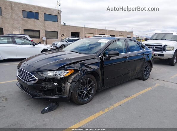 3FA6P0LU1JR137525 2018 FORD FUSION HYBRID Black Front left
