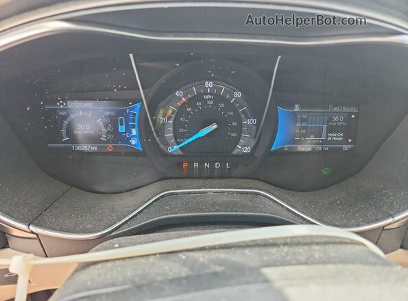 3FA6P0LU2HR246537 2017 FORD FUSION Black Instrument cluster view