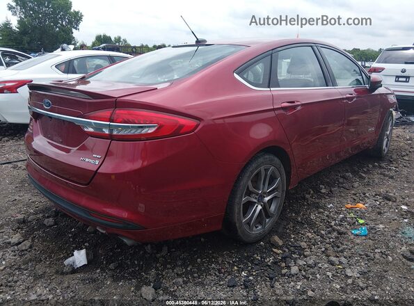 3FA6P0LU2HR374356 2017 FORD FUSION HYBRID Темно-бордовый Задняя правая четверть