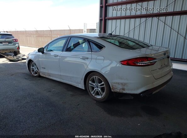 3FA6P0LU2JR173725 2018 FORD FUSION HYBRID White Trasero izquierdo
