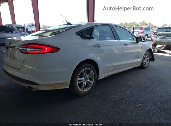 3FA6P0LU2JR173725 2018 FORD FUSION HYBRID White Trasero derecho