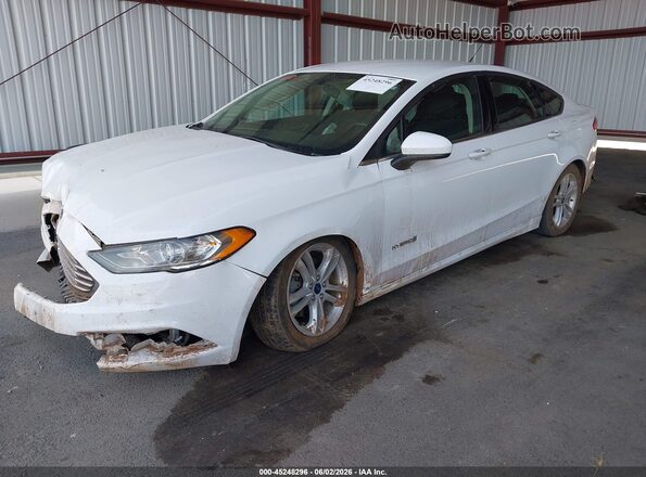 3FA6P0LU2JR173725 2018 FORD FUSION HYBRID White Vista tres cuartos delantera izquierda