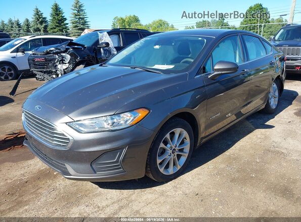3FA6P0LU2KR130942 2019 FORD FUSION HYBRID Gray Front left