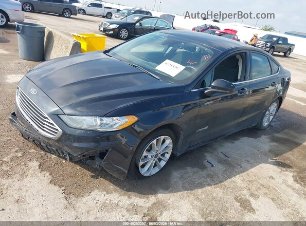3FA6P0LU2KR143707 2019 FORD FUSION HYBRID Black Передня ліва чверть