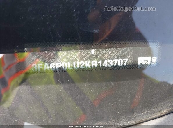 3FA6P0LU2KR143707 2019 FORD FUSION HYBRID Black Вид підкапотного простору