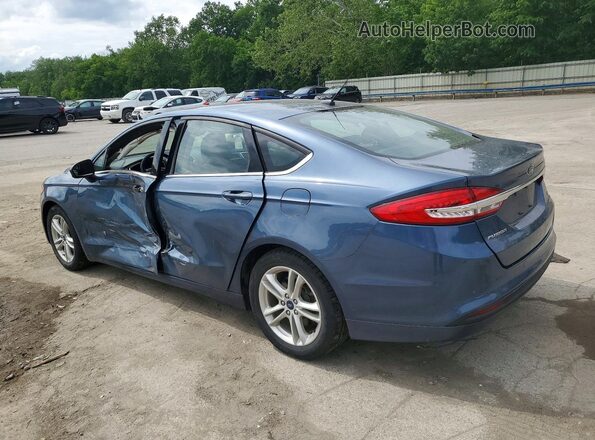 3FA6P0LU3JR145481 2018 FORD FUSION Blue Հետևի ձախ