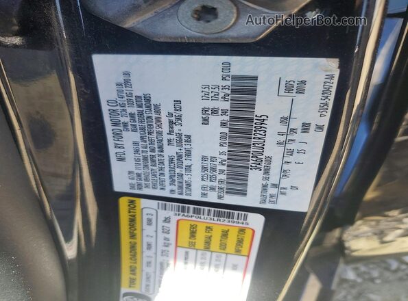 3FA6P0LU3LR239945 2020 FORD FUSION Black Вид підкапотного простору