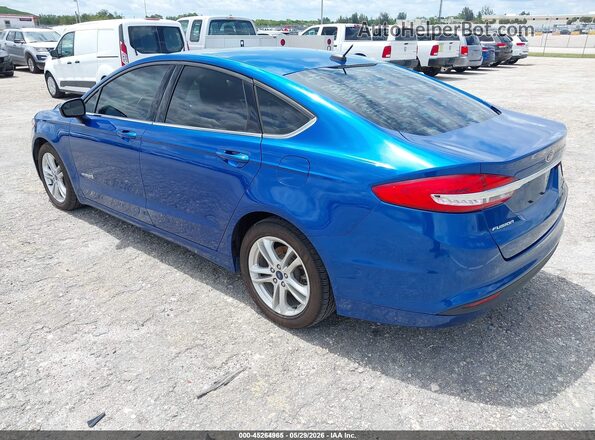 3FA6P0LU4JR235710 2018 FORD FUSION HYBRID Blue Rear left