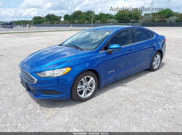 3FA6P0LU4JR235710 2018 FORD FUSION HYBRID Blue Front left